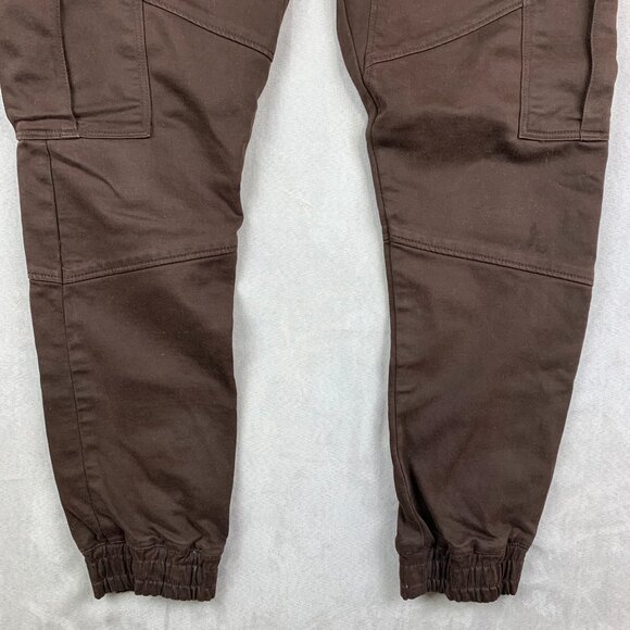 Zara Mens Pants Large Brown Cargo Soft Denim Jogging Fit Tapered Outdoor 30" - Picture 3 of 16